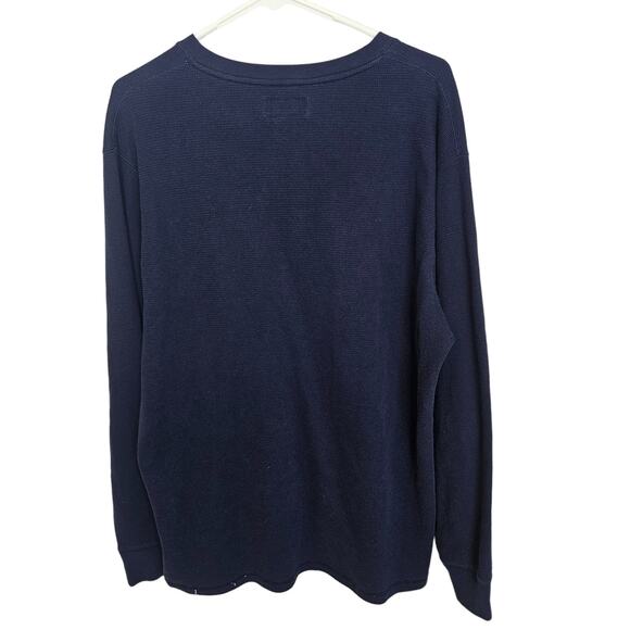 Polo Ralph Lauren Sleepwear Thermal Shirt Waffle Knit Long Sleeve XL Navy Blue - Picture 8 of 8